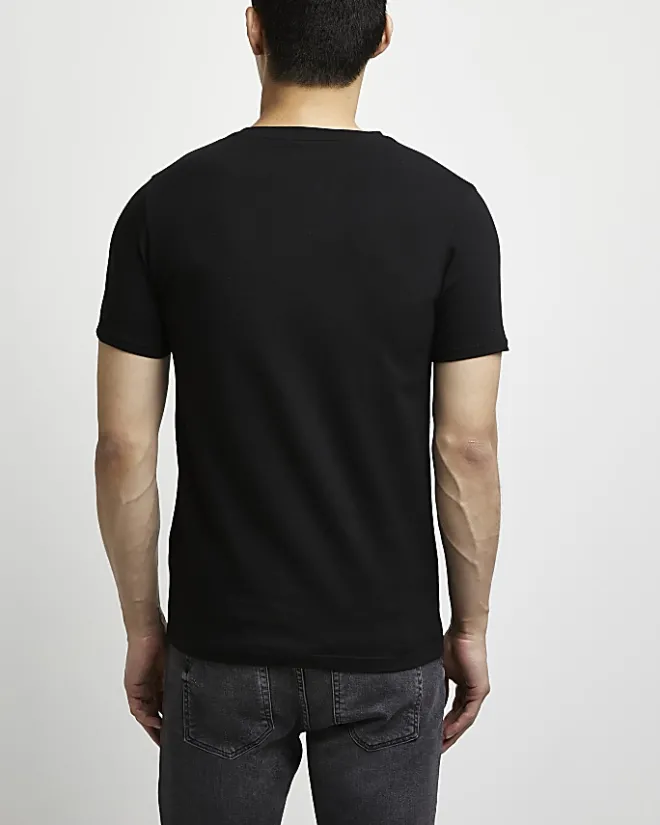 River Island muscle fit t-shirt Black Best