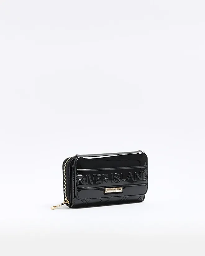 River Island patent embossed purse Black Hot