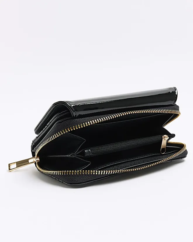 River Island patent embossed purse Black Hot
