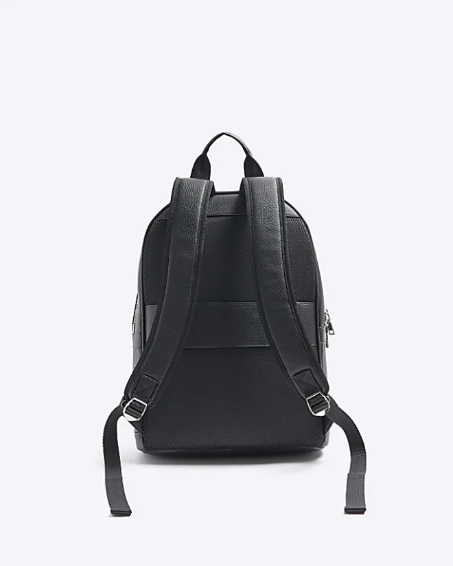 River Island Pebbled Backpack Black Sale
