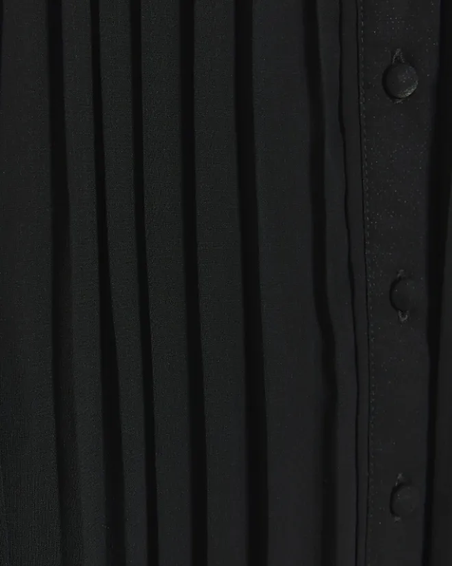 River Island plisse tie waist mini shirt dress Black Online