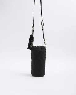 River Island Quilted Bottle Holder Bag Black Discount