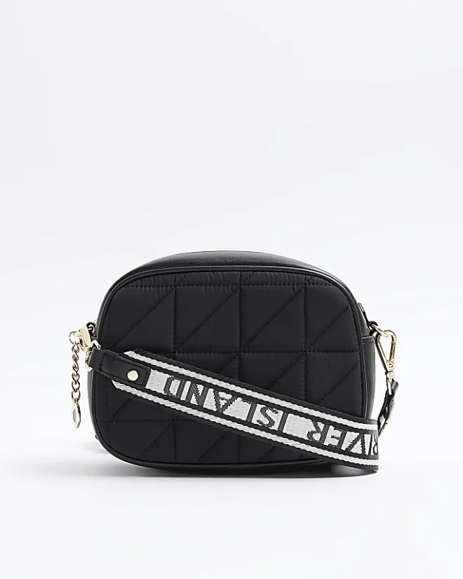 River Island quilted camera cross body bag Black Best