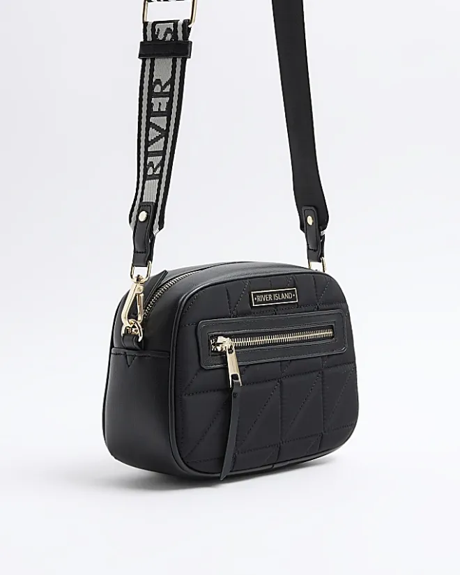 River Island quilted camera cross body bag Black Best