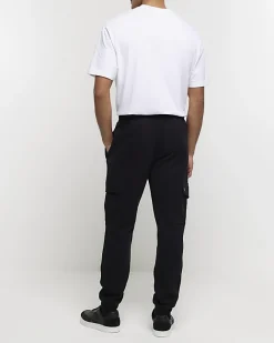 River Island regular fit cargo joggers Black Sale