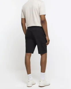 River Island regular fit cargo shorts Black Sale
