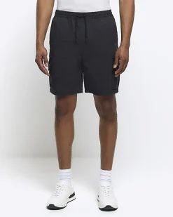 River Island regular fit cargo shorts Black Hot