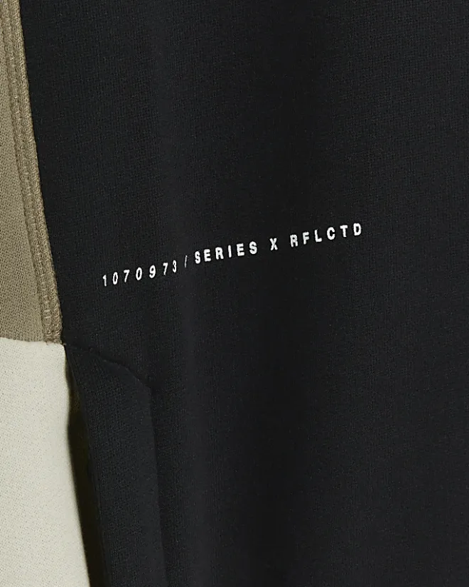 River Island regular fit colour block hoodie Black Sale