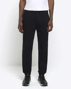River Island regular fit graphic joggers Black Best