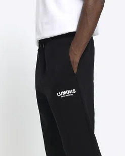 River Island regular fit graphic joggers Black Best
