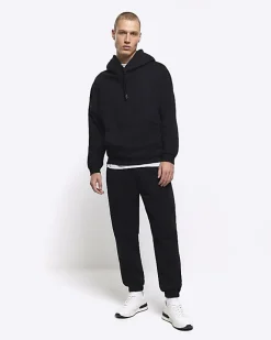 River Island regular fit plain hoodie Black New