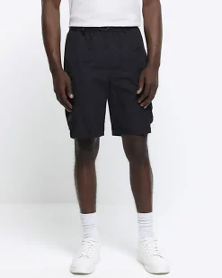 River Island regular fit utility cargo shorts Black Sale