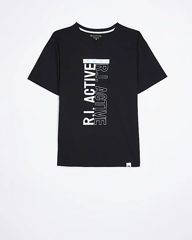 River Island RI Active graphic t-shirt Black New