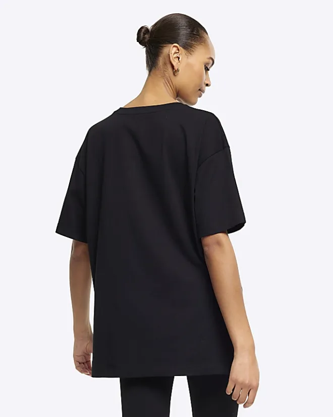River Island RI Active graphic t-shirt Black New