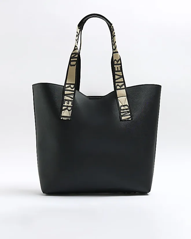 River Island RI handle shopper bag Black Clearance