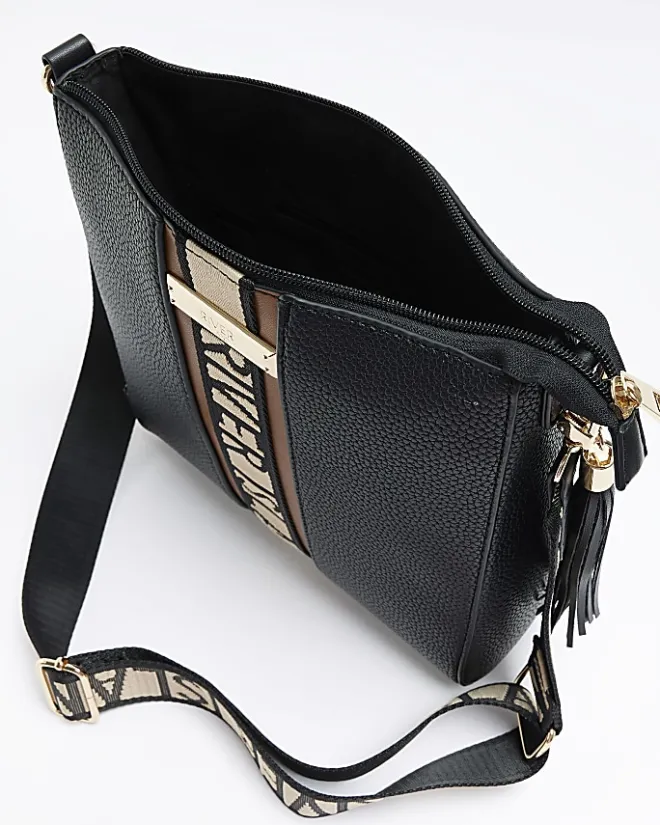 River Island RI messenger bag Black Fashion