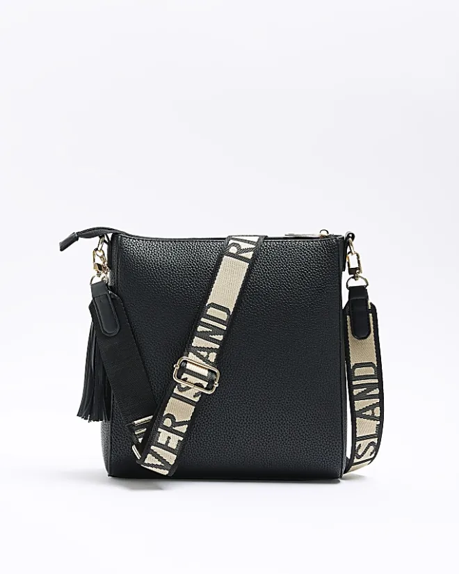 River Island RI messenger bag Black Fashion