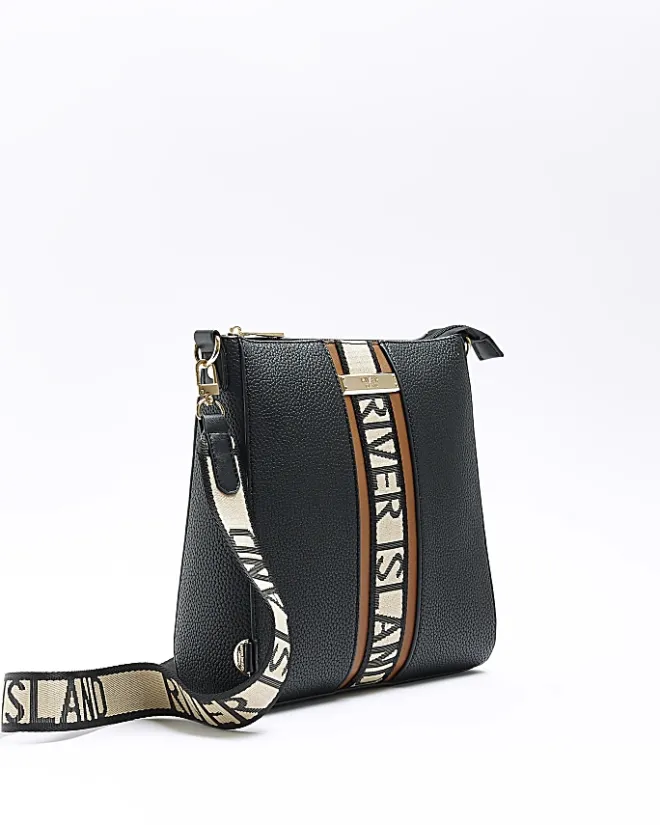 River Island RI messenger bag Black Fashion