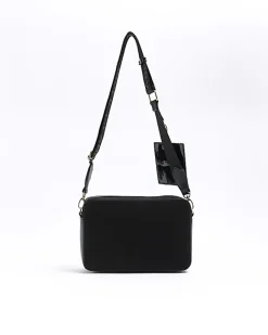 River Island RI monogram boxy cross body bag Black Best