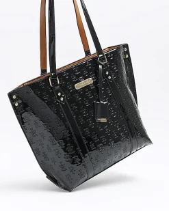 River Island RI monogram shopper bag Black Online