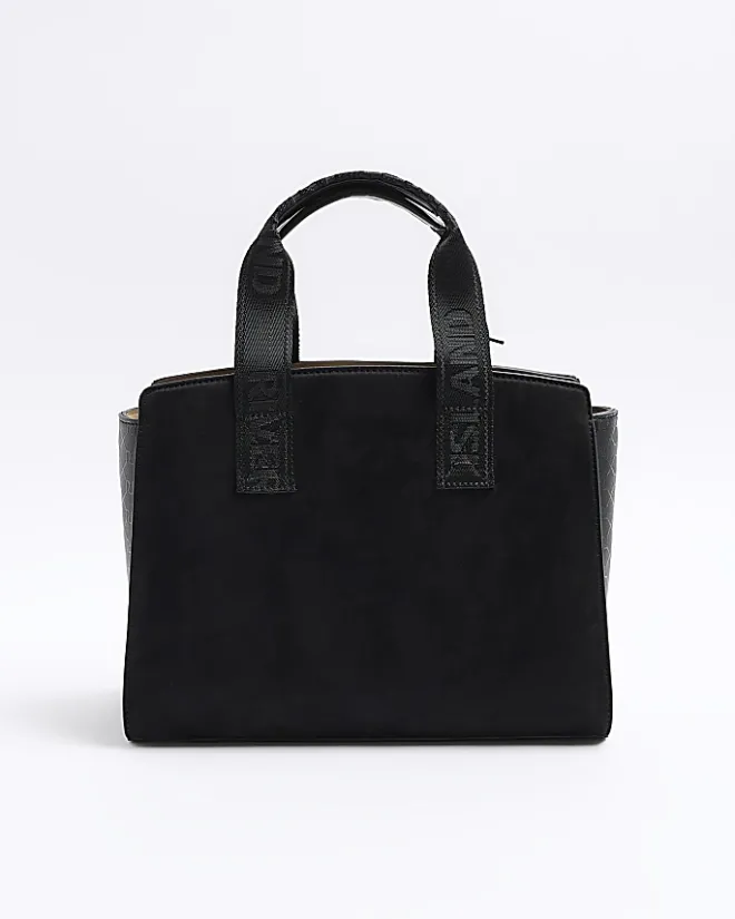 River Island RI monogram webbing tote bag Black Fashion