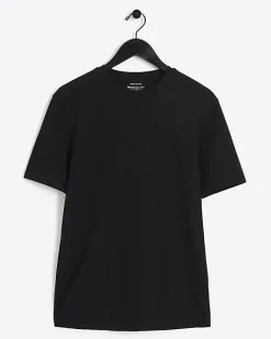 River Island RI studio muscle fit t-shirt Black Hot