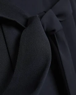 River Island Satin Tie Waist Duster Jacket Black Outlet