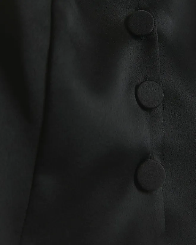River Island satin waistcoat Black Sale