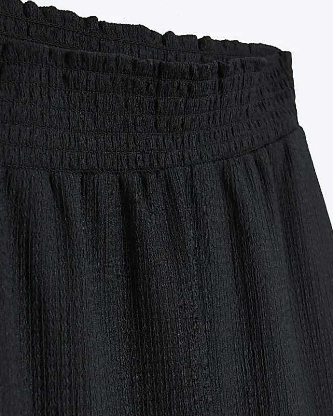 River Island Shirred Waist Culottes Black Hot