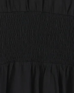 River Island shirred waist midi dress Black Outlet