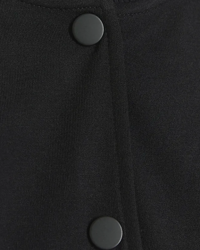 River Island side stripe bomber sweatshirt Black Hot