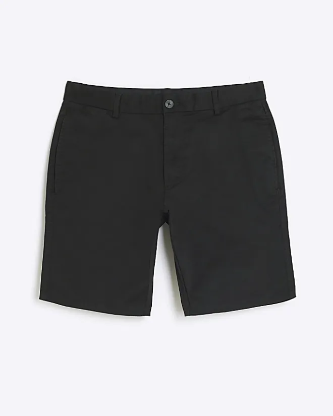 River Island skinny fit chino short Black Online
