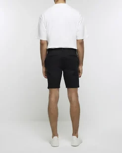 River Island skinny fit chino short Black Online