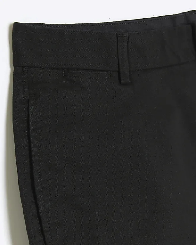 River Island skinny fit chino short Black Online
