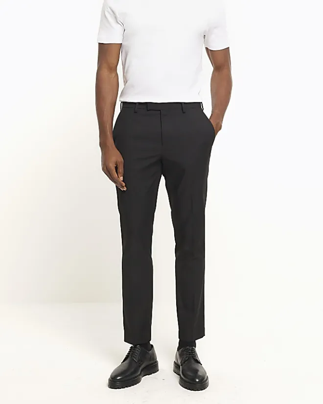 River Island skinny fit twill suit trousers Black Discount