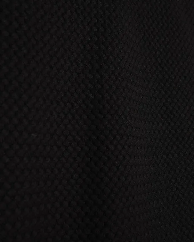 River Island slim fit textured knit t-shirt Black Online