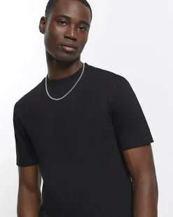River Island slim fit t-shirt Black Clearance