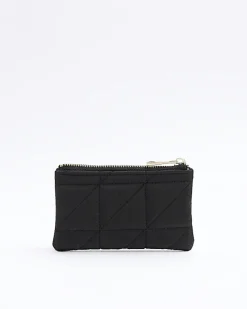 River Island soft quilted pouch purse Black Sale