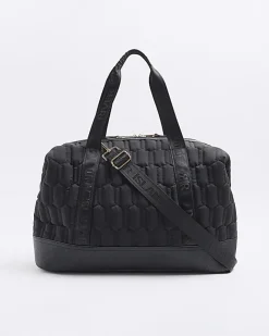 River Island Soft Quilted Travel Bag Black Fashion