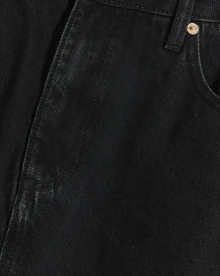 River Island split hem denim maxi skirt Black Discount