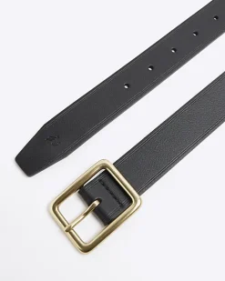 River Island square buckle belt Black Hot