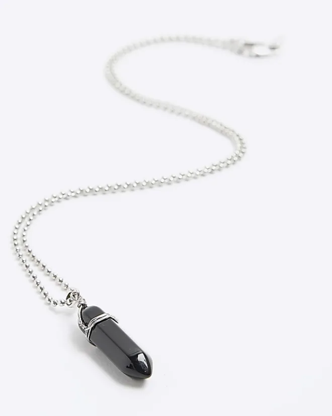 River Island stone necklace Black Hot