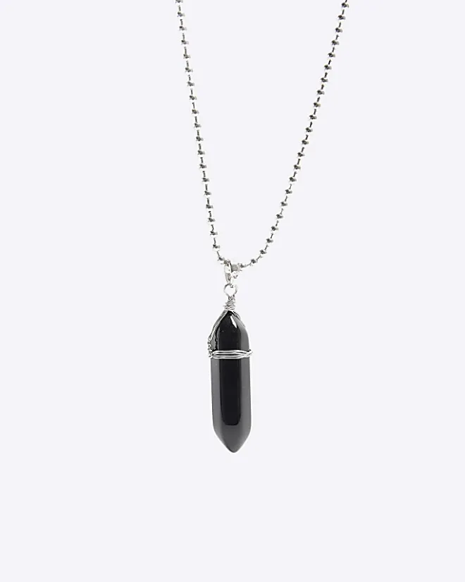 River Island stone necklace Black Hot