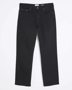 River Island straight fit jeans Black Sale