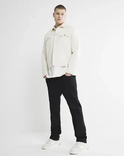 River Island straight fit jeans Black Sale