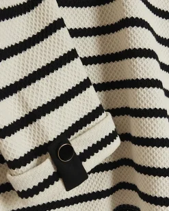 River Island stripe long sleeve sweatshirt Black Outlet