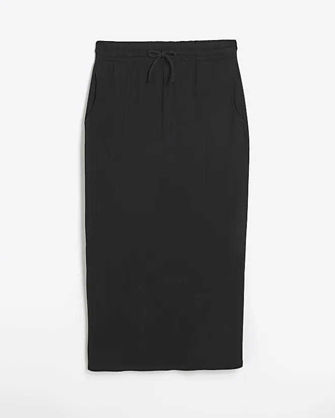 River Island sweat midi skirt Black Best