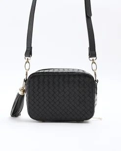 River Island weave cross body bag Black Best