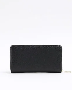 River Island woven pouch purse Black Sale