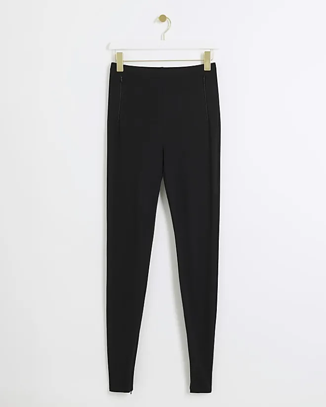 River Island zip hem leggings Black Clearance